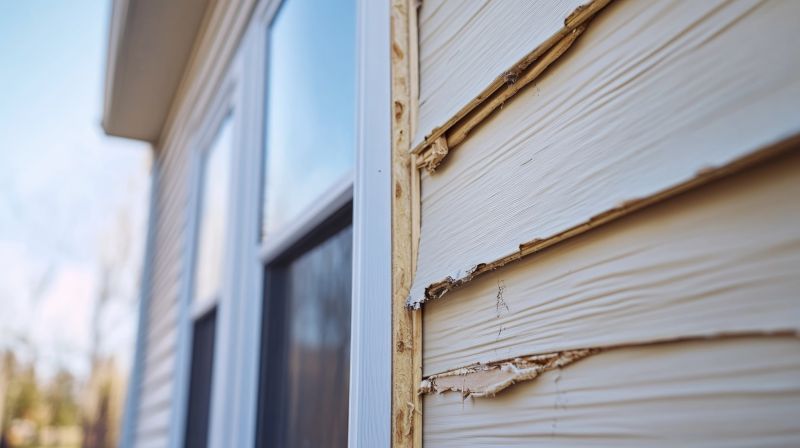 Damaged Siding Before Repair